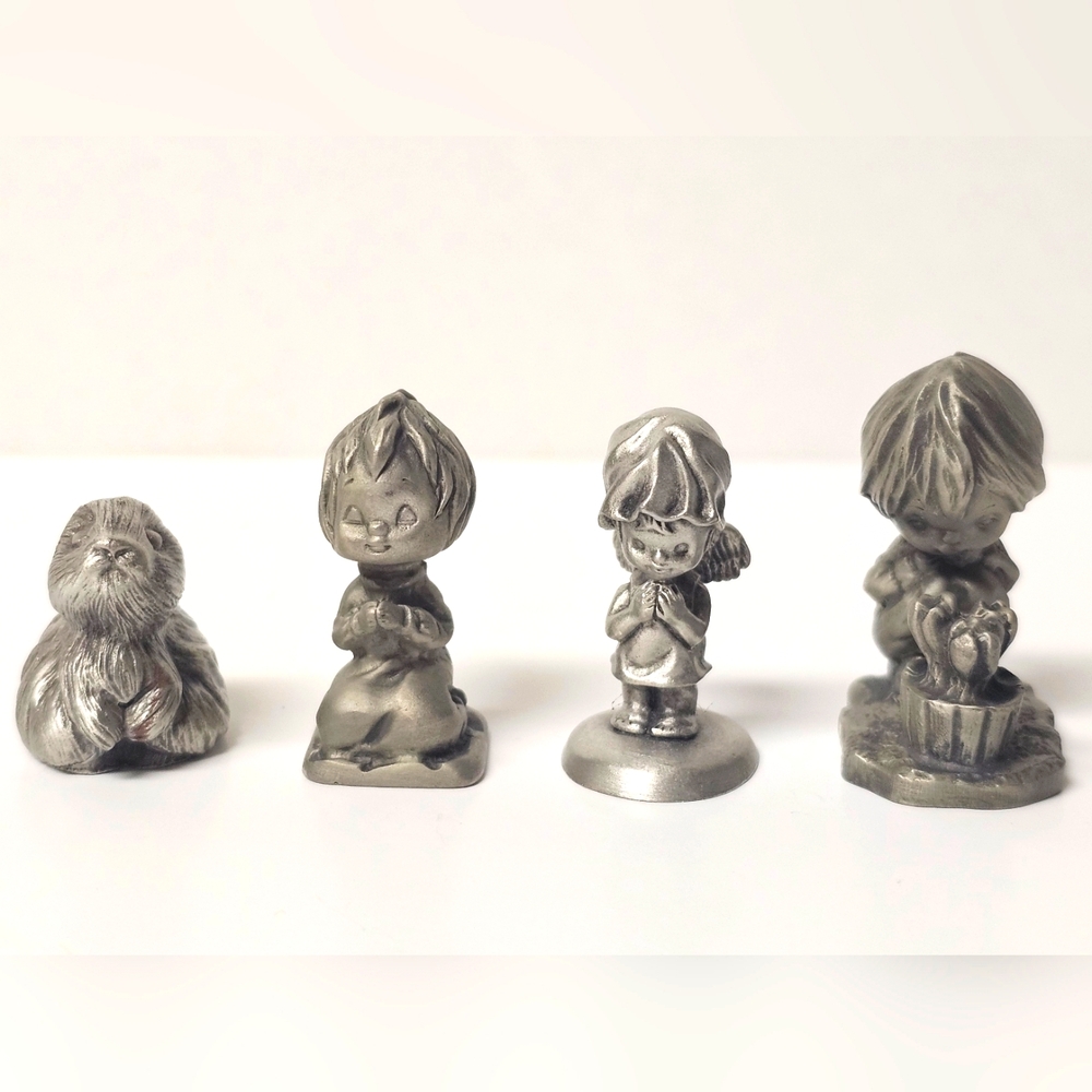 Vintage 1975 Hallmark "Little Gallery" Pewter Figurines Lot of 7 NEW